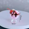 1Pcs Dollhouse Simulation Cherry Ice Cream Cup Mini Model Ornament Toy Dollhouse Miniature Accessories Decoration