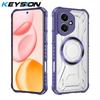 KEYSION Transparent Magnetic Case for Honor 400 Pro 5G Silicone+PC Heavy Duty Shockproof Phone Cover for Huawei Honor 400 Lite