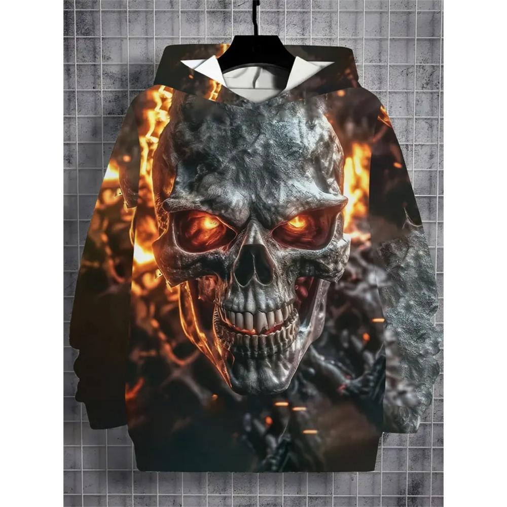 Skull Graphics 3D Printed Men's Hoodie Tops Spring Autumn Fashion Unisex Sweatshirt Hip Hop Streetwear Casual Men's Clothing