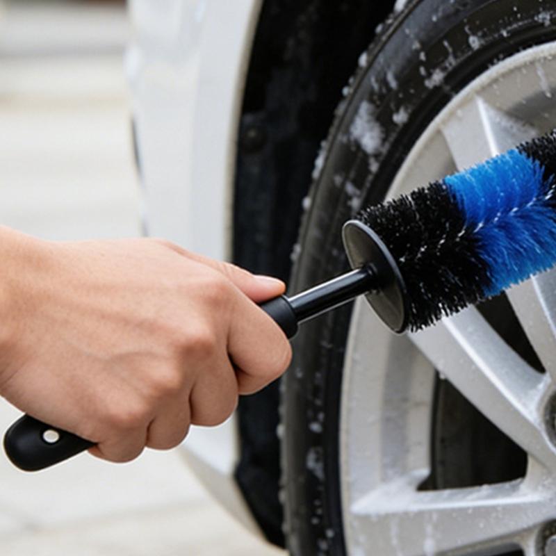 Professional Car Cleaning Tool Soft Bristled Brushes Short Ergonomic Handles For Wheel Arch Detailing Maintenance