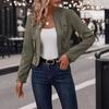 Retro Suede Double-Breasted Jacket with Decorative Buttons