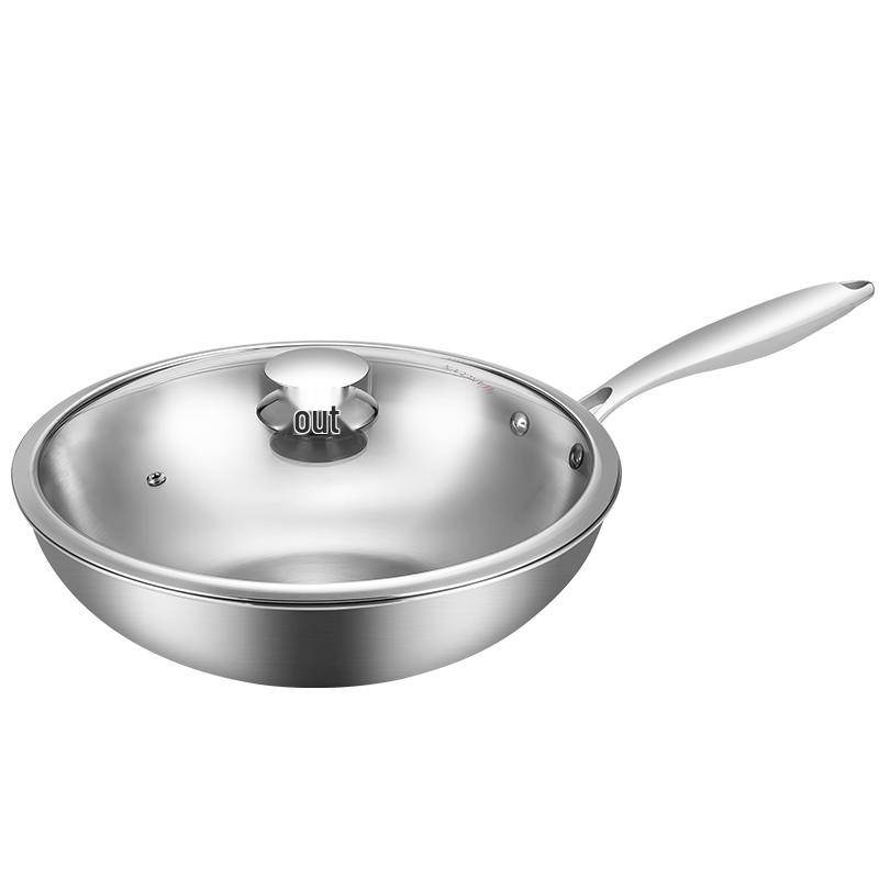 MAXCOOK 30cm 304 Stainless Steel Universal Cooktop Wok