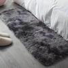 Dark Grey Plush Long Strip Bedside Carpet Bedroom Plush Warm And Comfortable Carpet Nordic Style Home Decoration