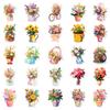50/100PCS Flowers Handheld Various Flowers Graffiti Stickers Booklet Luggage Decoration Notebook Stationery Pen Holder Stickers