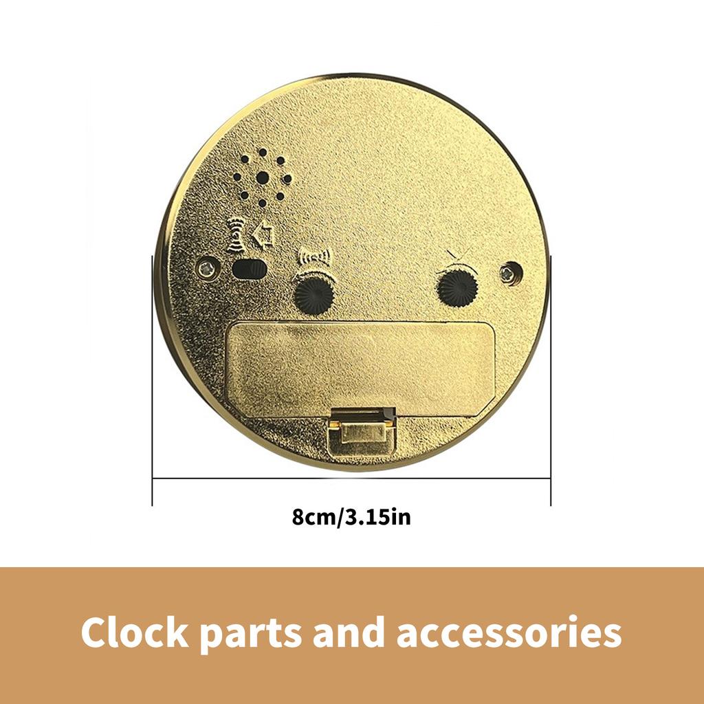Multifunctional 3Inch Clock Insert Replacement with Arabic Numeral Display Snooze Clock Head Repair for Craft Projects