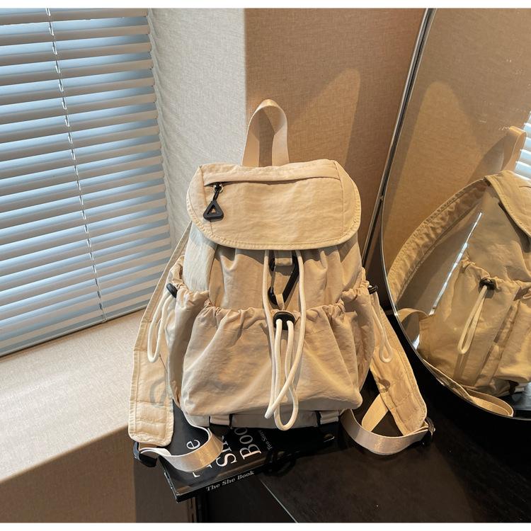 

Складной нейлоновый рюкзак на шнурке, женский нишевый тренд, большая вместимость, рюкзак-флип для студентов, рюкзак для девочек хаки