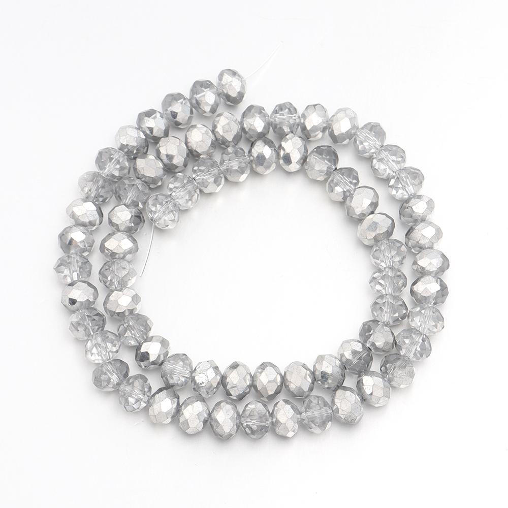3 4 6 8mm Faceted Crystal Beads Silver Glass Beads Loose Spacer Beads For Jewelry Making DIY Craft Bracelet Necklace Accessories