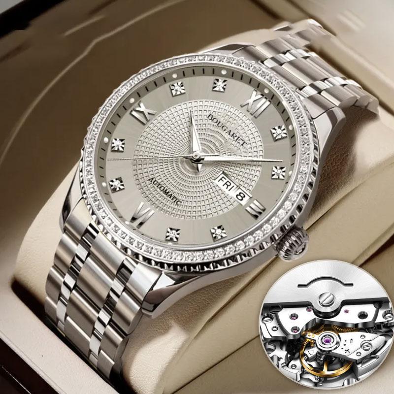 

CQ416 Модные мужские часы водонепроницаемые светящиеся календарь инкрустированные бриллиантами кварцевые часы бизнес часы подарок часы для мужчины