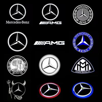 2x LED automobilio durų pasveikinimo šviesos projektorius su logotipu Mercedes Benz B E C klasėms W205 AMG W176 W177 W212 W213 W246 W247 W166 M X166 GL ZY3