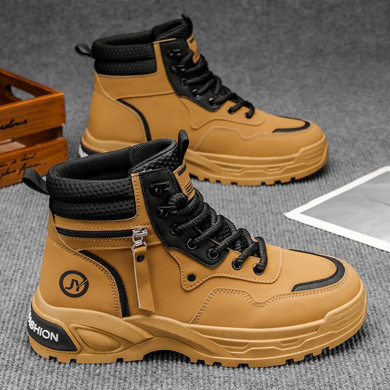 Autumn men's shoes new high-top Martin boots men's British retro thick-soled wear-resistant tooling shoes casual outdoor short boots