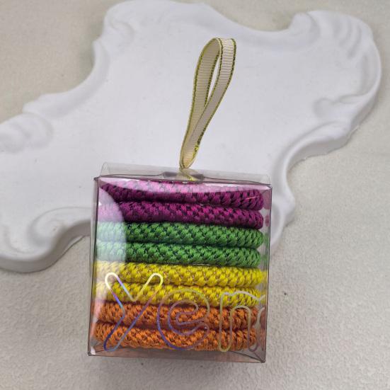 Long-lasting Hair Elastic 8Pcs High Elasticity Ropes, Braided Textured Surface Bands, Rope Super Grip No Slip Ties, Tangle Accessories Non-slip