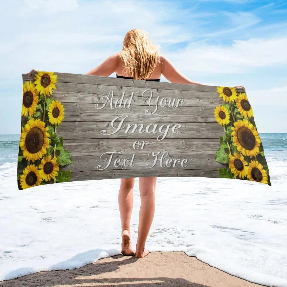 Daisy Sunflower Funny Tiger Cartoon Bath Towel Microfiber Yellow Flower Beach Towel Summer Quick Dry Swimming Cover Face Towels