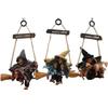 Halloween Decoration - AIMOONSA - Vintage Witch - Set of 3 - 30 X 19 Cm - To Hang