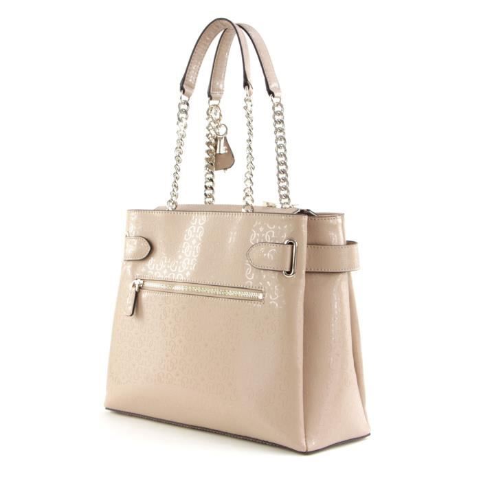 Sac à épaule - GUESS - Blane Society - Beige - 32x27x13 cm - Zippé