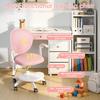 Silla Ergonómica de Estudio para Niños con Reposapiés Ajustable y Reposabrazos abatibles, Malla para Ordenador Infantil Oficina, Giratoria 360 grados para Habitación de Casa Dormitorio Sala de Estudio
