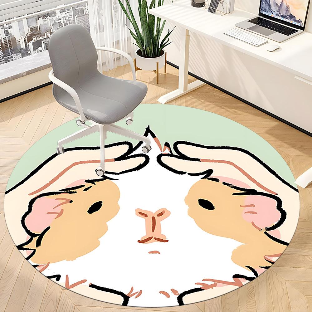 1pc Hamster Office Round Rug, Non-slip, Soft and Durable Office Rug for Interior Decoration, Perfect for Office, Beautiful Decoration yy260323026