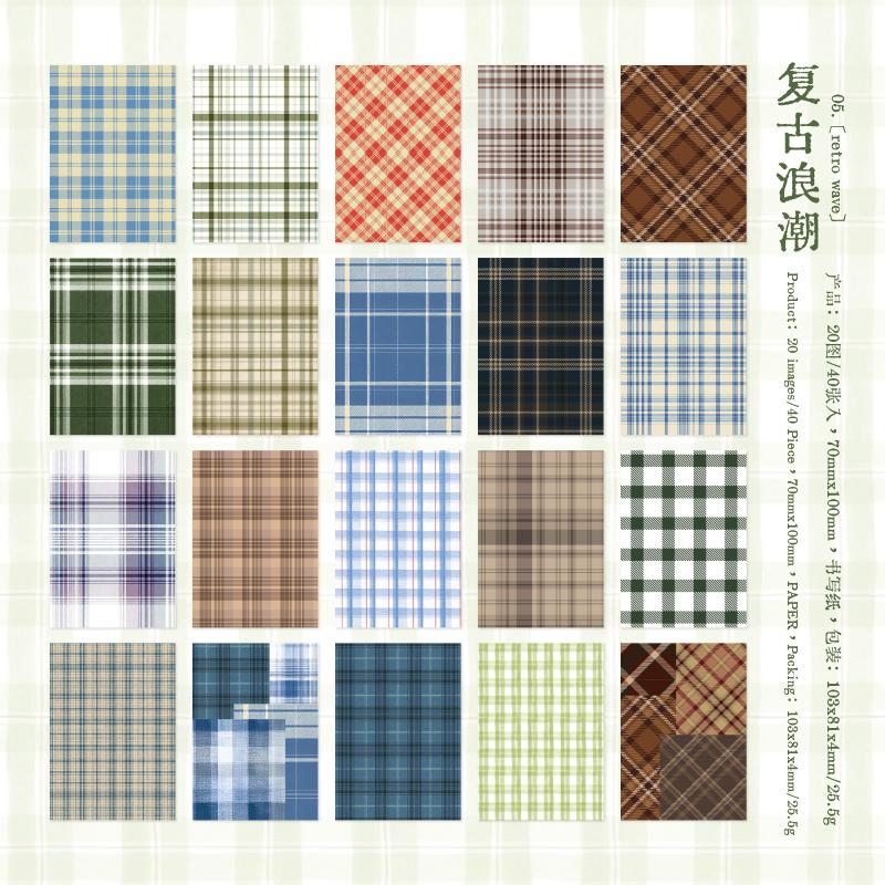 Journal GO Creative Plaid Decor Scrapbook Vintage Material Paper Kit DIY Journal Collage Planner Diary Decor Background Paper