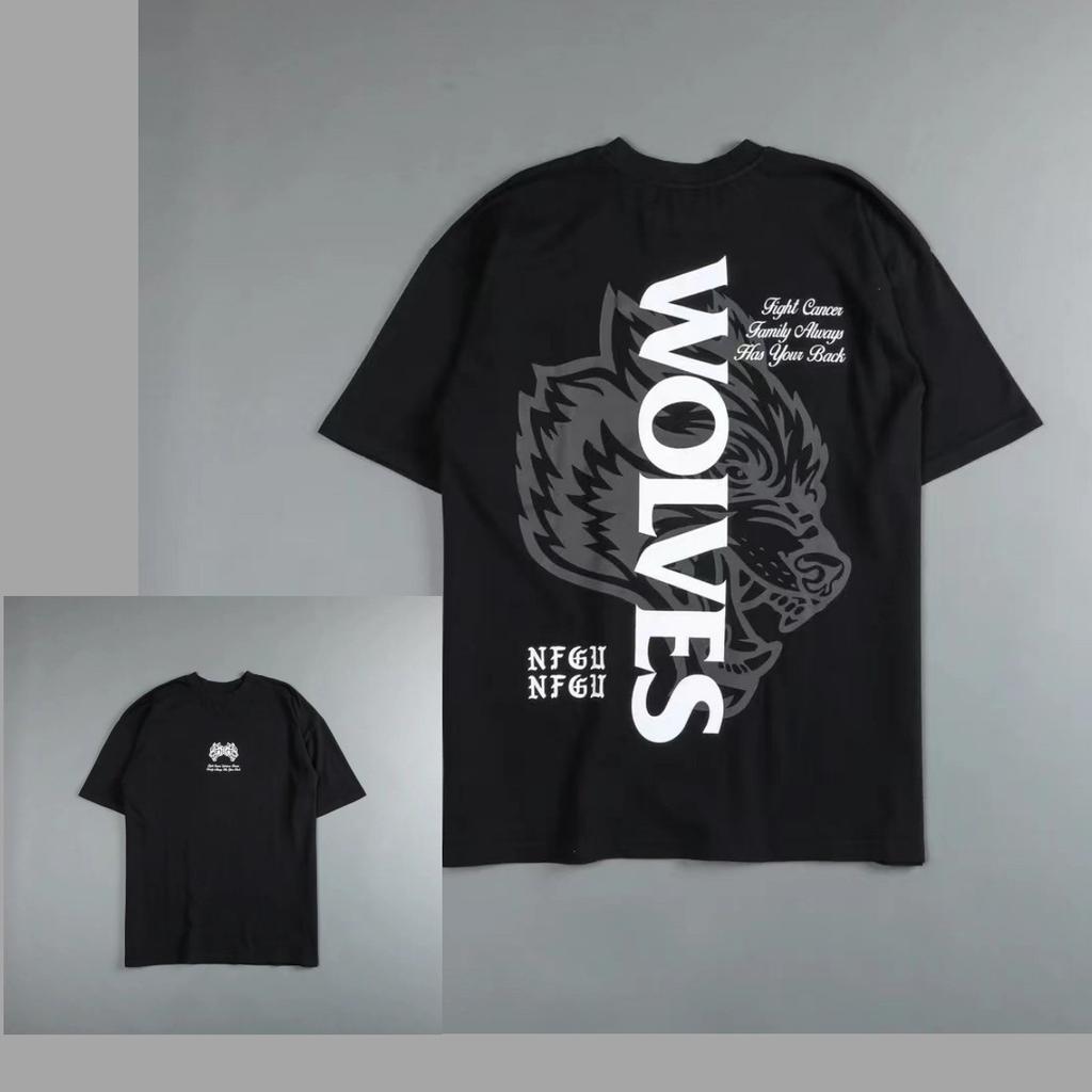 Hot Sale 2026 Summer Couple Hiphop Classic Wolf Head Print Shortsleeved Tshirts For Men And Women Oversized Tshirts
