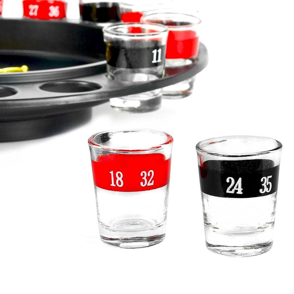 With Metal Balls Shot Glass Roulette Red Black Russian Roulette  for Party Game Drinking Party