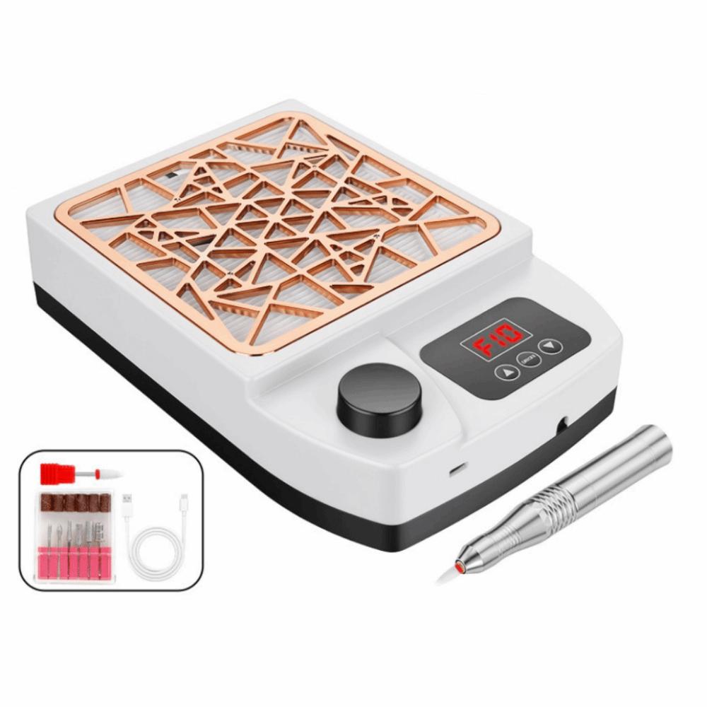 2-in-1 Nail Vacuum Cleaner Mini Nail Dust Machine Nail Tool Electric Nail Drill File Nail Grinding