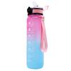 - 1000ML Drink Bottle Frosted Gradient Sports Water Bottle (Pink+Green)