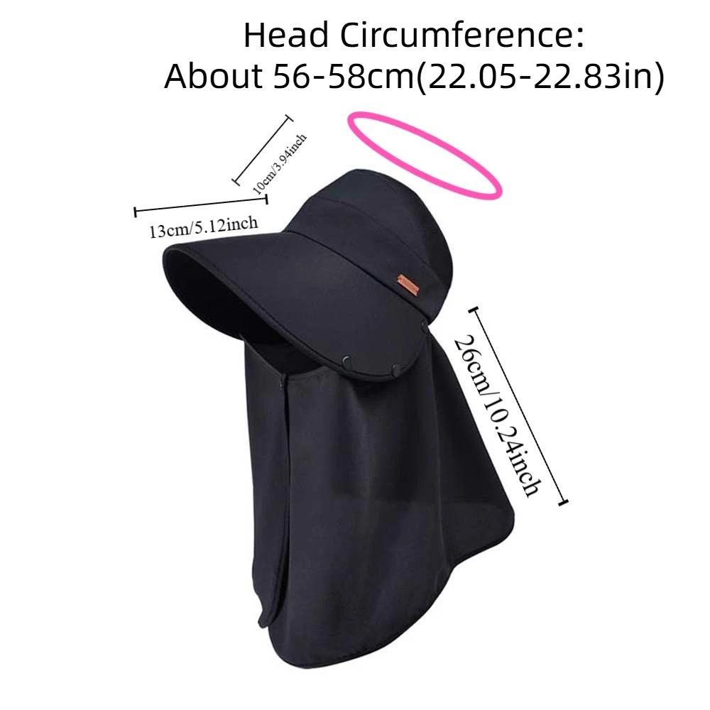 New Wide Brim Sunshade Shawl Cap Wide-Brimmed Breathable Visor Sun Hat Lightweight Neck Protection Hat Summer Season