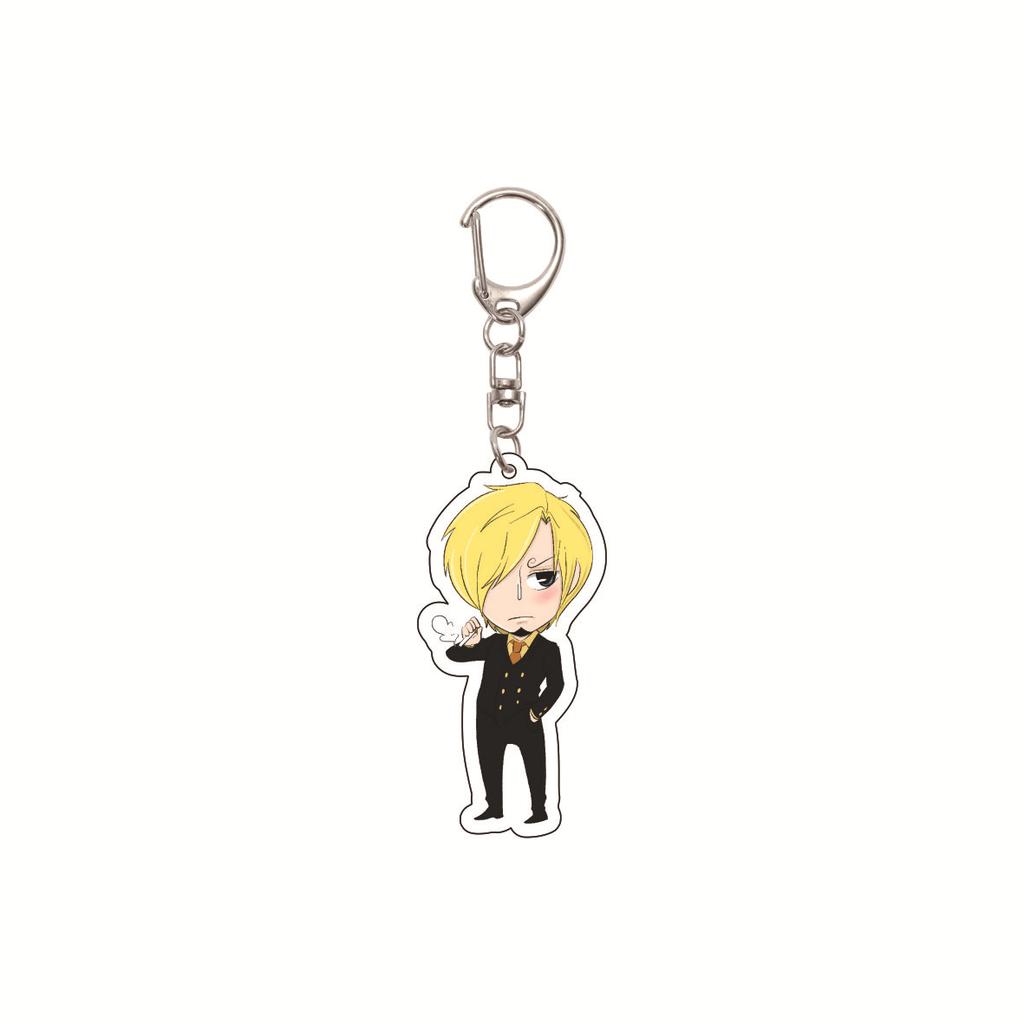 One Piece 5.5CM Acrylic Keychain, Anime Keychain, Luffy, Zoro Cartoon One Piece Bag Keychain