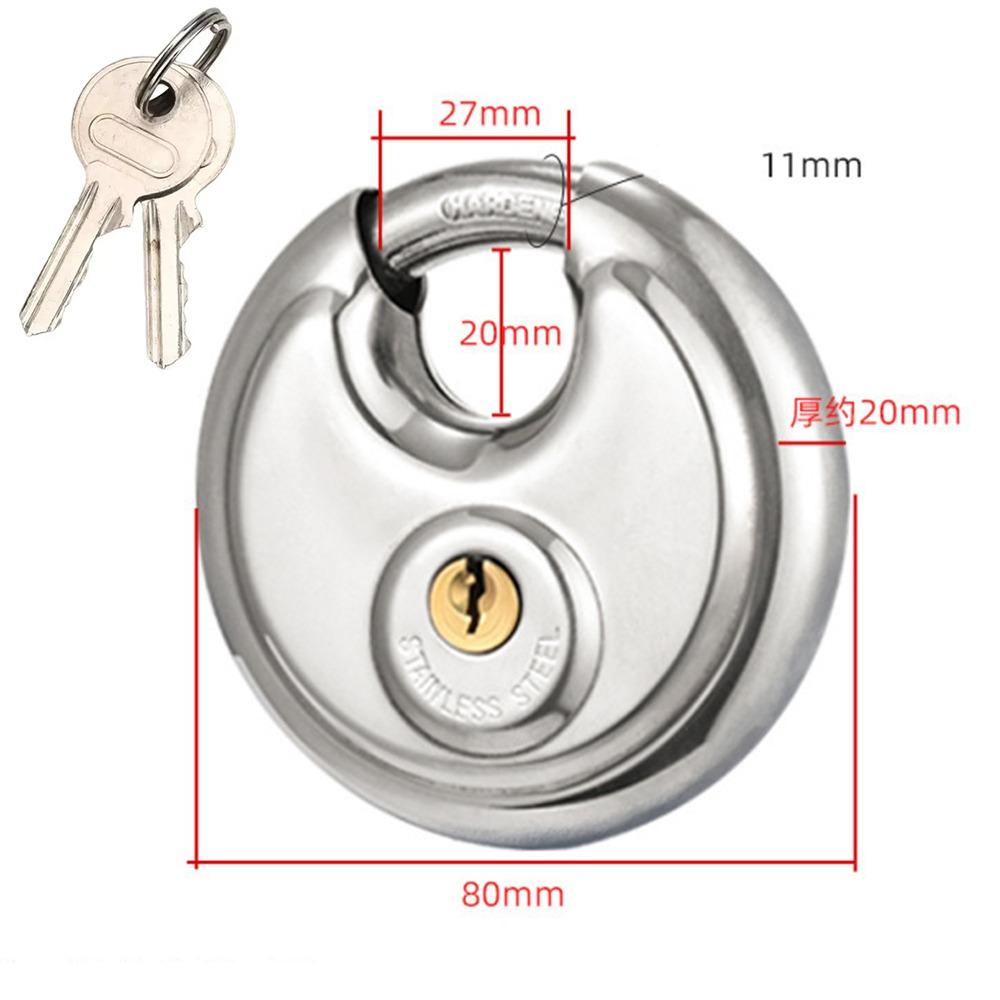 Compact Round Disc Lock Stainless Steel Security Lock Disc Locking Padlock  Carriage Door