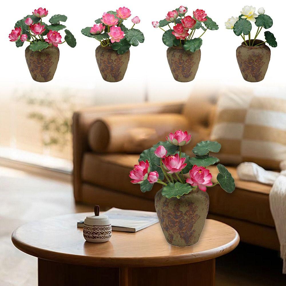 Multicolor Faux Lotus Leaf Flowers Silk Petals Lifelike Water Lily Home Decoration