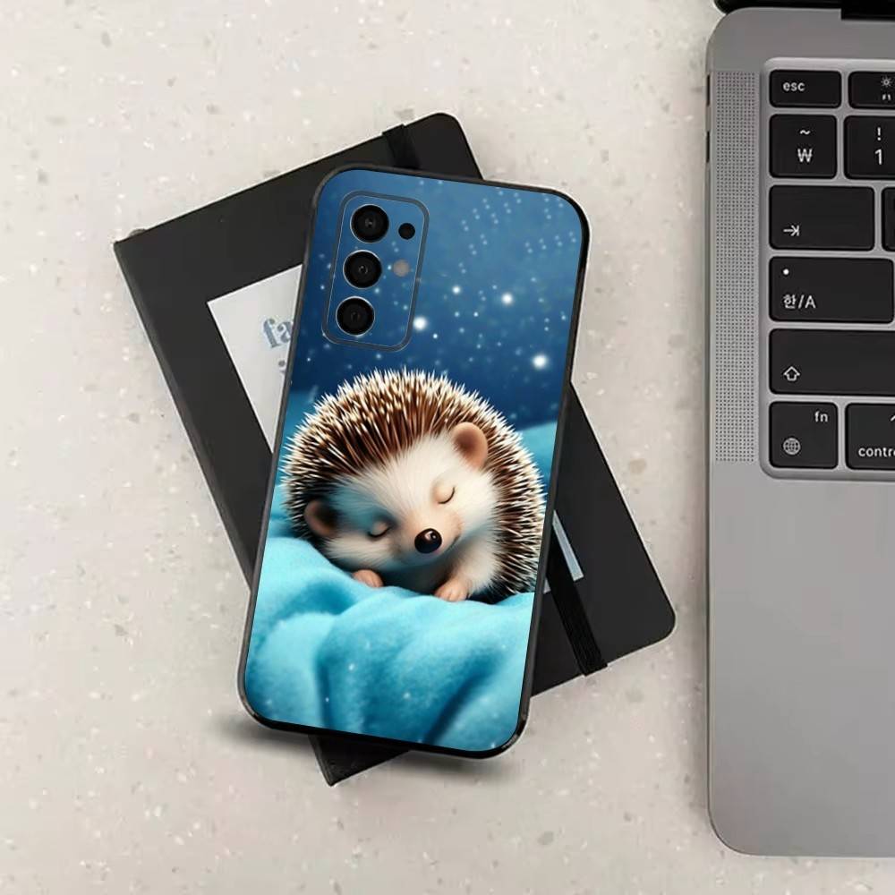 Hedgehog Cute Animal For Samsung Galaxy A53,31,52,72,41,Note,J7,8,9,5G,22,73,32,71, Soft Black Silicone Case