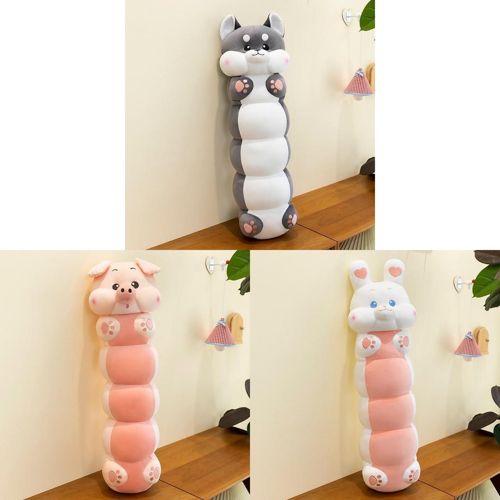 Caterpillar Pig Long Rabbit Husky Plush Toy Stuffed Doll Gift Bedroom Decoration