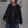 DIMANAF 2026 Autumn Winter Denim Jackets Coat Beading Casual Long Sleeve Women Plus Size Loose Buttons Blue Vintage Outwear