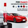 För Tesla Model S Bilrepor Färgpenna Djupa Repor Reparation Borttagning Vit Svart Röd Silver Blå Grå Repationsspray