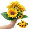 Yellow Yellow Sunflower 13 Heads Silk Artificial Sunflower Office Wedding Flower  Home Decoration