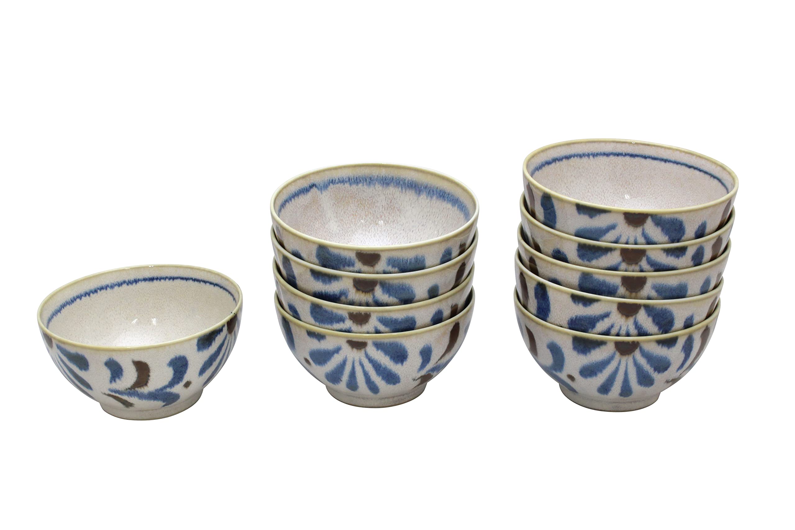 

Castle Enterprise New tableware selected by an Okinawan versatile rice bowl set of 10 [Commercial Set] Yachimun-patterned tropical-style grandmother,