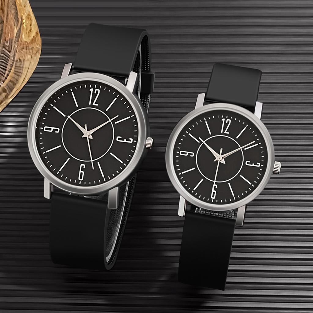 Quartz Wristwatch for Adults with Silicone Band Minimalist Design Round Dial Analog Display Suitable for Casual and Daily Wear