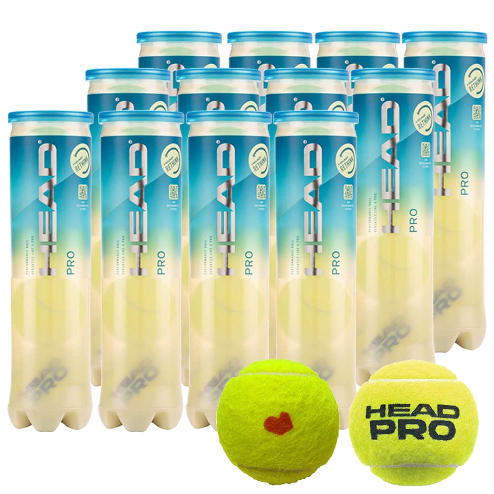 

HEAD Tennis Ball Original HEAD PRO 4 Balls in 1 Box 577124 KPI Model (12 Cans/48 Balls) [KPI Exclusive]