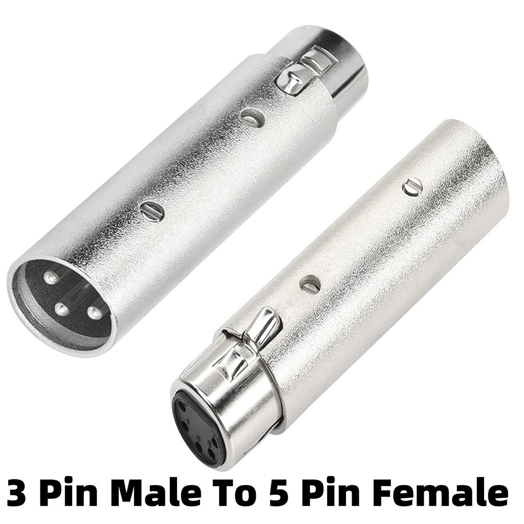 3 Pin XLR To 5 Pin DMX Female Metal Cased Converter Audio Adapter for Stage Light Cable Convertor Microphone audio Connector