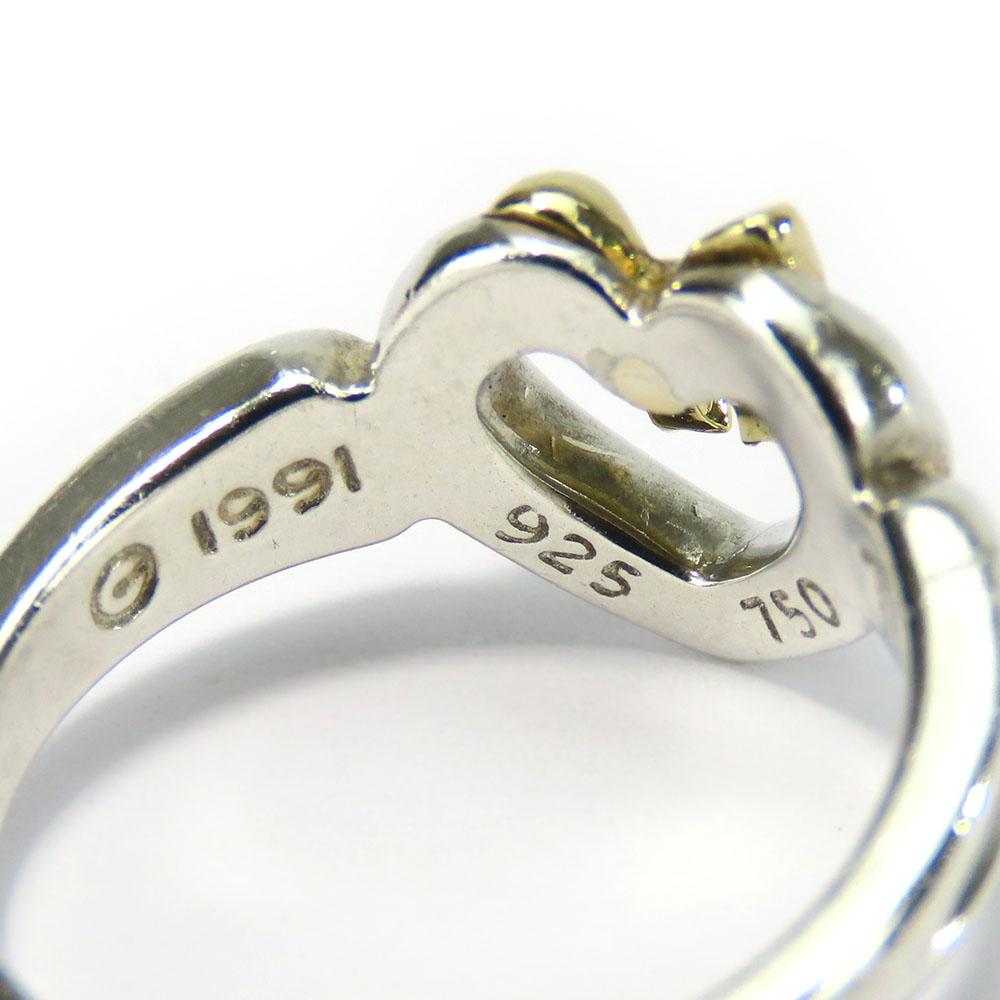 Used TIFFANY&Co. Ring Heart Ribbon EU#50.5 Silver925/K18 Yellow Gold 3.5g Silver Yellow Gold