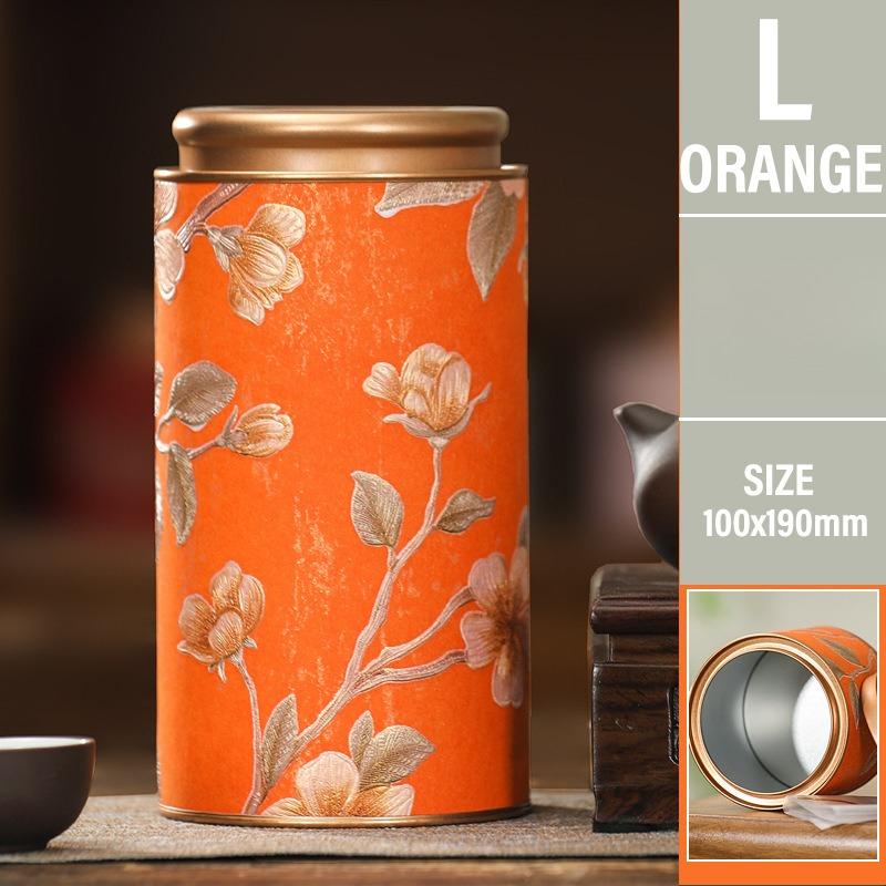 Flower Pattern Empty Tea Tin Can Household Green Black Tea Sealed Jar Spice Jars Small Packaging Gift Box Tinplate Storage Can