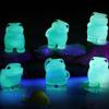 6PCS Cute Luminous Frog Figurines Glow At Dark Frog Decoration Mini Frog Statues  Office Decor