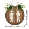 1 Wooden Toilet Gender Wooden Logo Bathroom Circular Logo Door Number Wall Mounted Farmhouse Decoration Logo