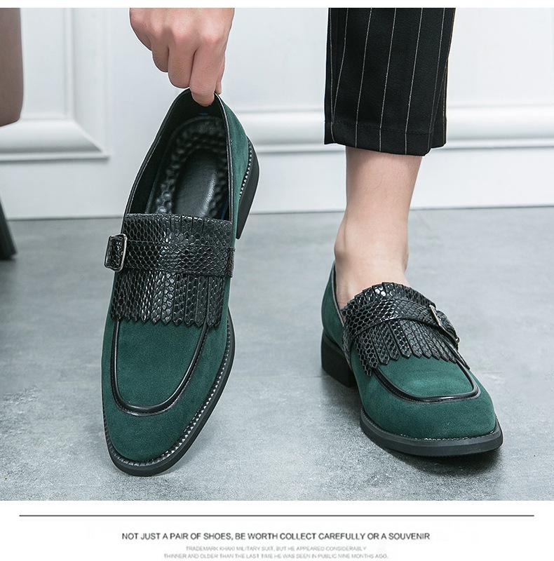 Men's Retro Tassel Loafers: Cross Buckle Slip-On British-Style Leather Shoes