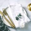 20PCS Napkins 41x41CM Cotton Cloth Gauze Retro Burr Rustic Kitchen Tea Towel Wedding Party Dinner Christmas Napkin Table Decor