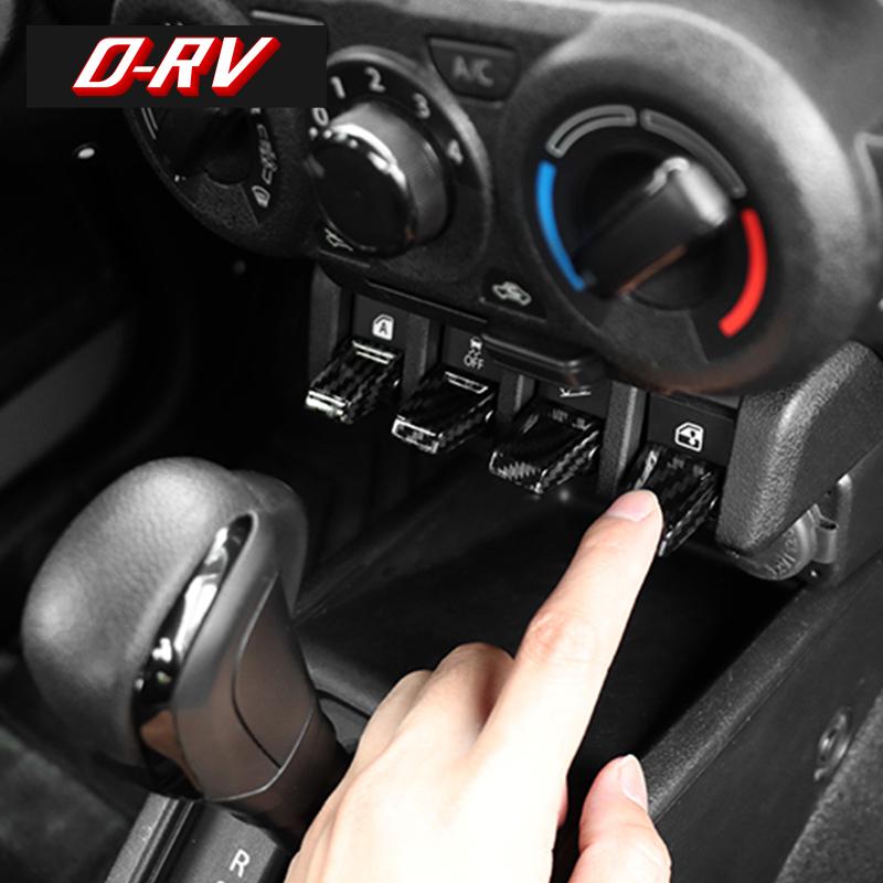 Car Window Lift Switch Button Panel Decoration Cover Stickers For Suzuki Jimny JB64 Sierra JB74W   Interior