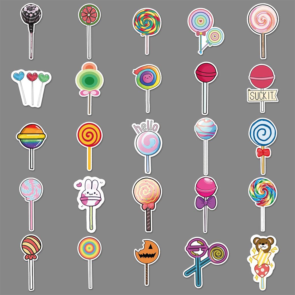 50 Pictures of Cute Ins Wind Lollipop Personalized Creative Hand Note Suitcase Scooter Guitar Mobile Car Stickers