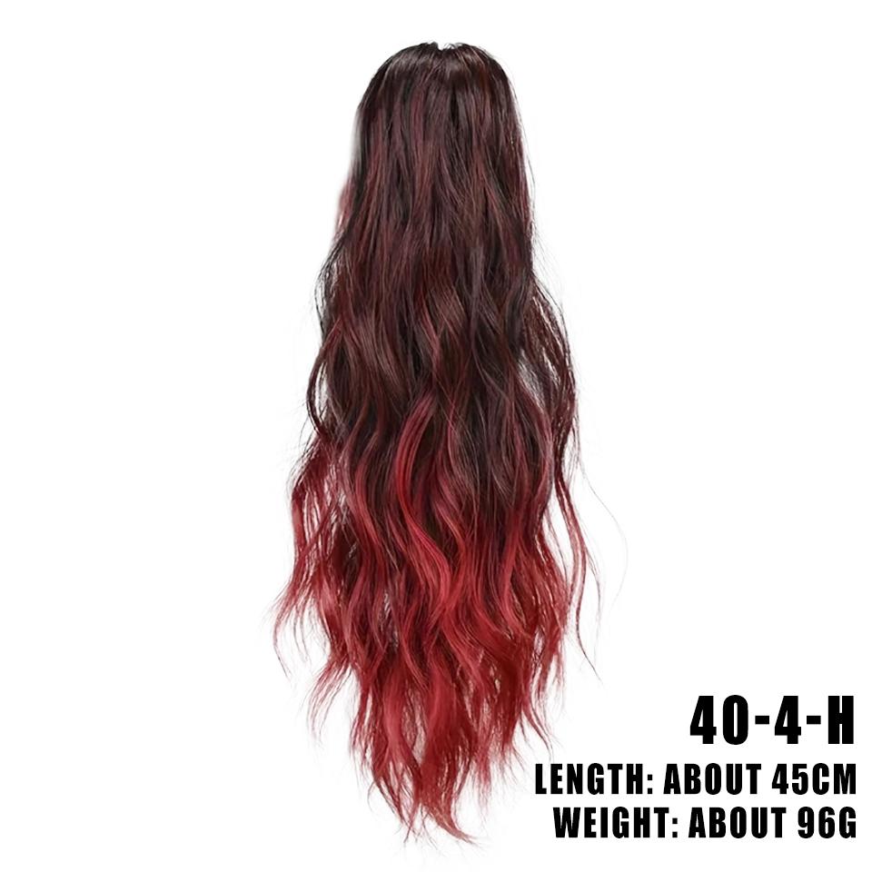 WTB Synthetic Long Curly Hair Gradient Wig Ponytail Female High Ponytail Small Grab Clip Braid Fluffy Curly Hair Fake Ponytail