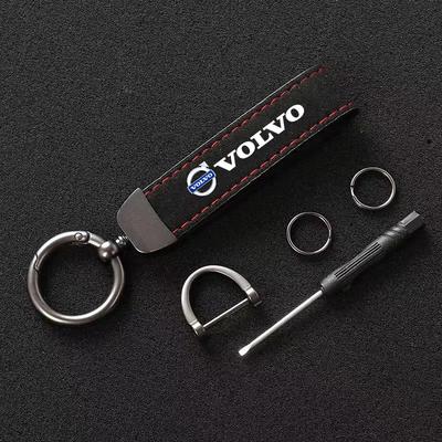 Porte-clés de voiture en daim Anneau de clé en alliage de zinc Accessoires pour XC-Classic V60 V40 XC90 S60 XC60 V70 S90 XC40 V90 EX90 EM90 S80L T6