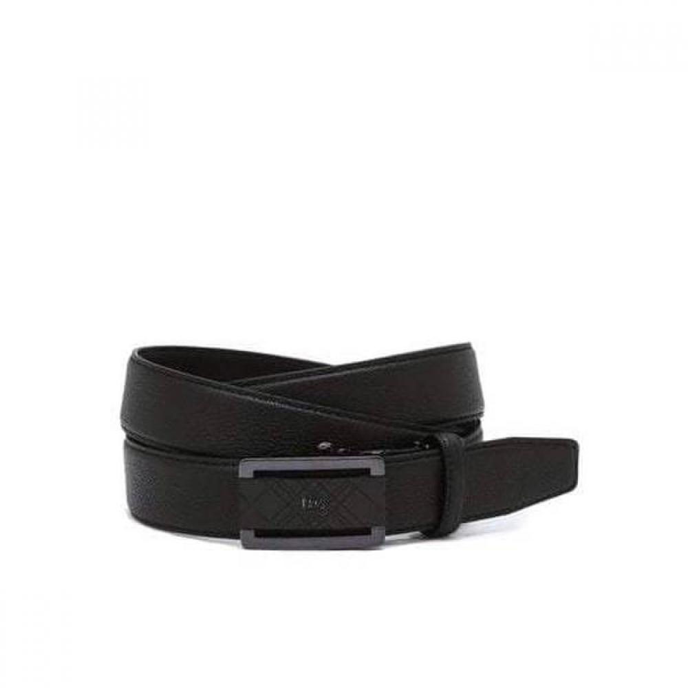 Daks Black Check Pattern Leather Automatic Belt Dbbe6e088bk