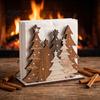 Christmas Tree Napkin Holder Wooden Holder, Freestanding Tissue Dispenser with Star And Snowflake Decor, Winter Holiday Table Decor Decorative Festive